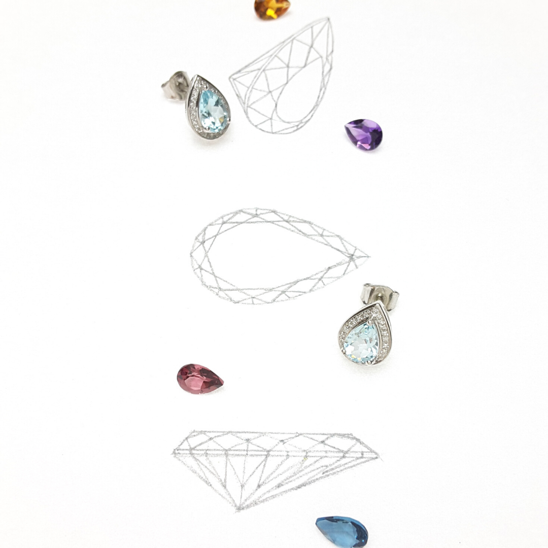 Boucles d'oreilles Blooming stone or diamants pierres fines et précieuses bijouterie créator orléans